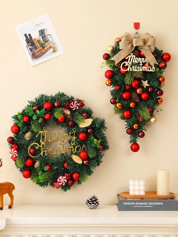 Christmas Rattan Garland Door Hanging Decoration for Hotel Mall Scene Layout Supplies|Christmas Decorations
