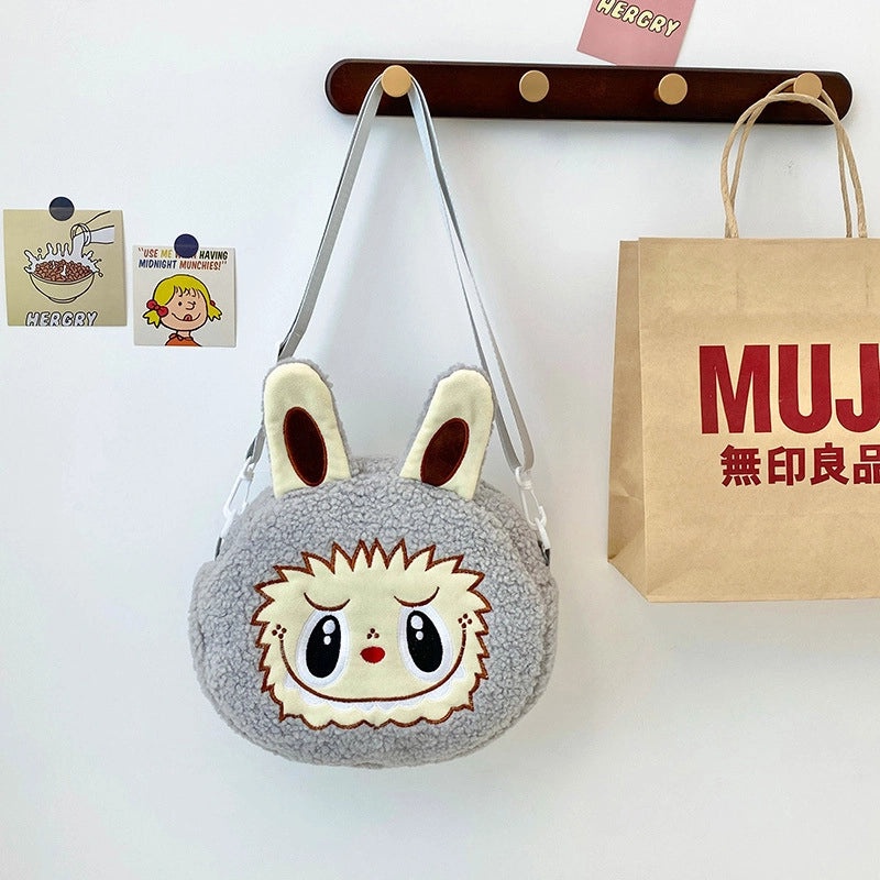 Cartoon Bubble Mart Plush Backpack Kids Diagonal Cloth Bag City Paradise Style | Children’s Bags