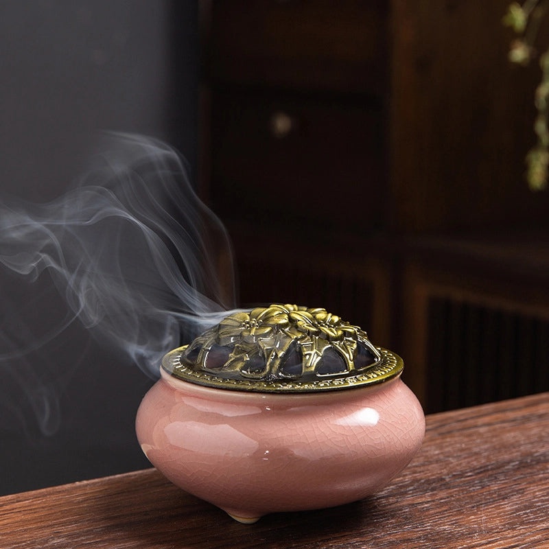 Ceramic Incense Burner Aromatherapy Plate Small Tower Temple Kiln Holder Home Decor|Home Decor & Aromatherapy Accessories