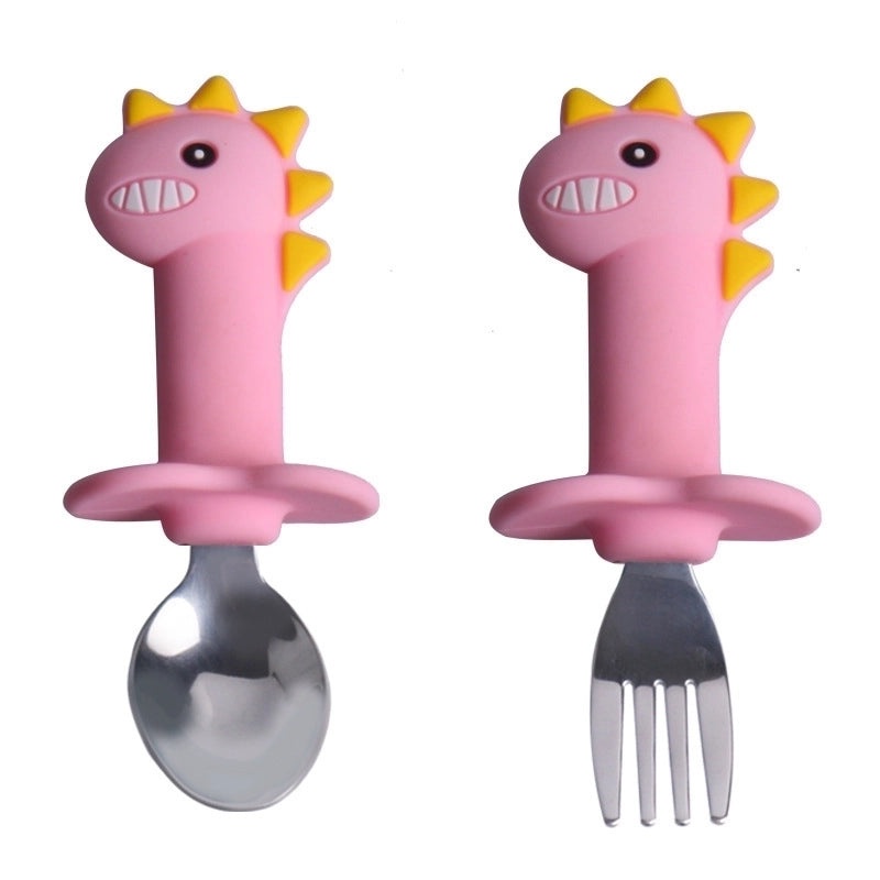 Adorable Dinosaur Silicone Spoon and Plate Set for Kids | Baby & Kids Tableware
