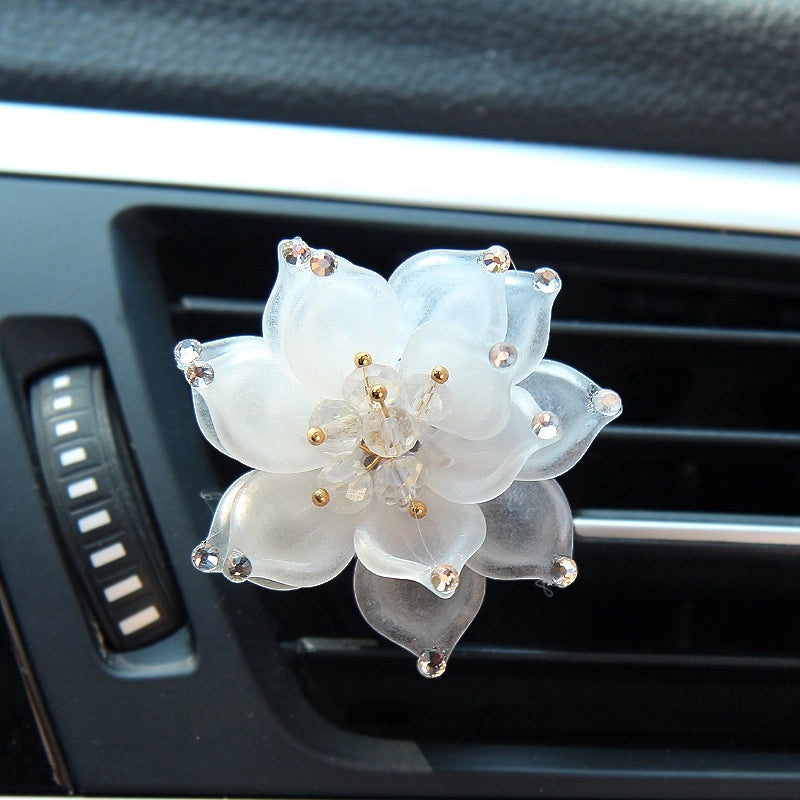 Rhinestone Lotus Flower Car Air Vent Perfume Ornament | Car Fragrance Accessories