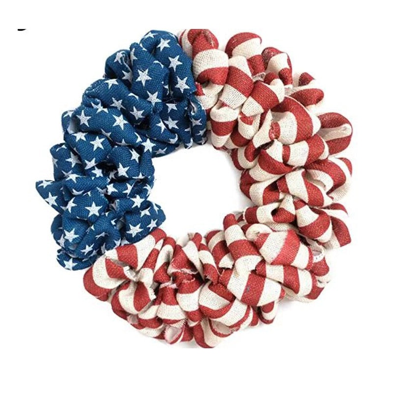 Independence Day USA Door Garland 30cm Fabric Hanging Home Decoration Festival Window Decor|Home Decor & Holiday Decorations