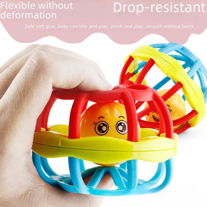 Soft Rubber Baby Rattle Teether 0-12 Months Handheld Fitness Ball Soothing Bell Toy | Baby Teethers & Rattles