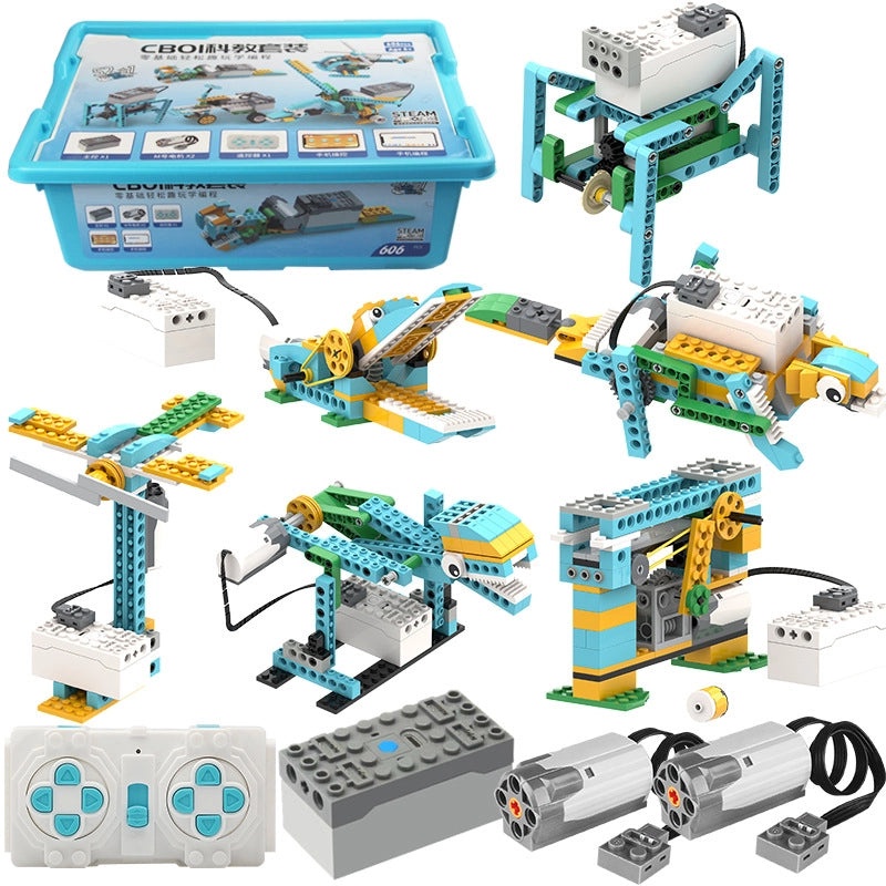 Electric Programming Robot Compatible with 9686 Small Particle Building Blocks | Educational STEM Robotics Kits