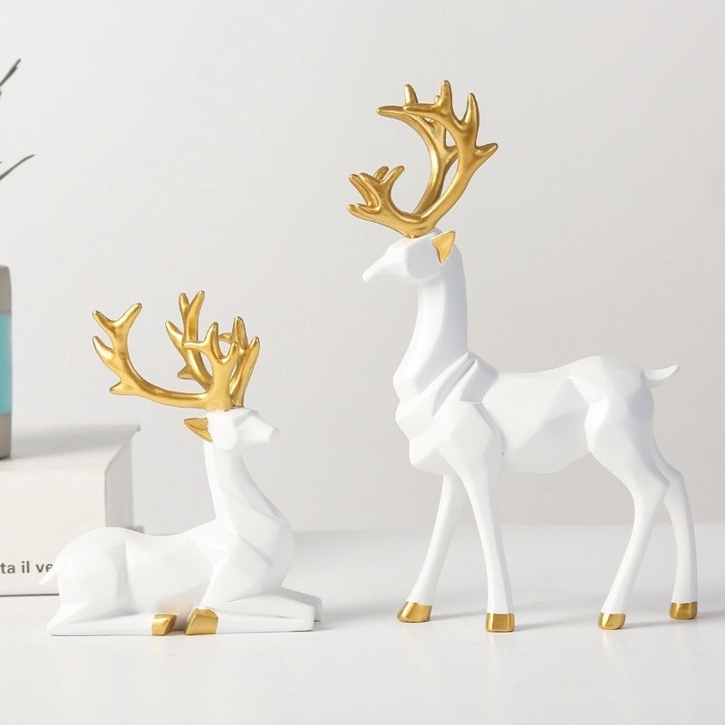 Minimalist Christmas Elk Resin Ornament Holiday Artificial Decoration|Christmas Decorations
