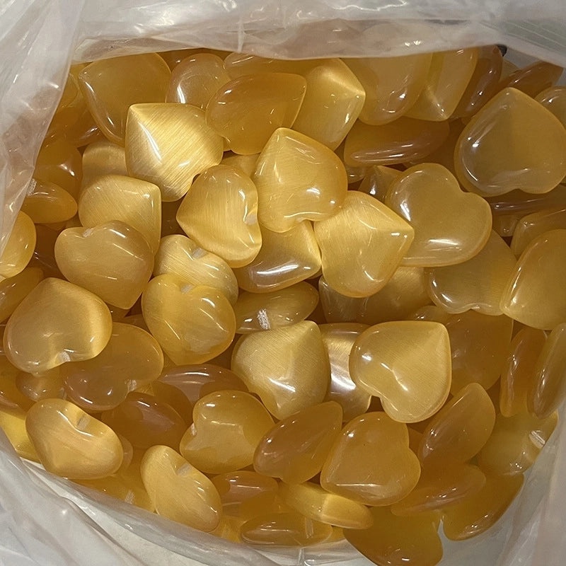 Pink Heart-Shaped Crystal Gemstone 2cm Handmade Decorative Ornament|Home Decor