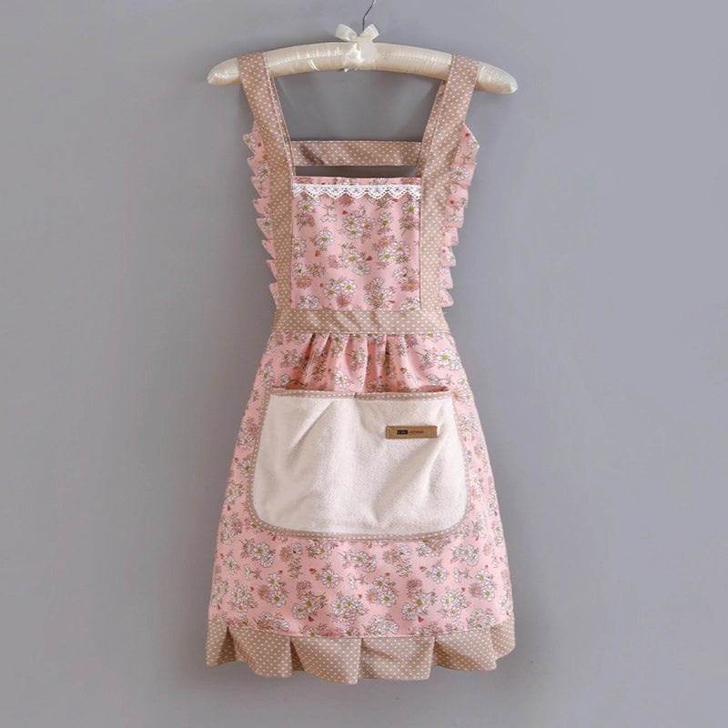 Charming Vintage Floral Polyester Apron for Women | Kitchen Aprons & Cooking Accessories