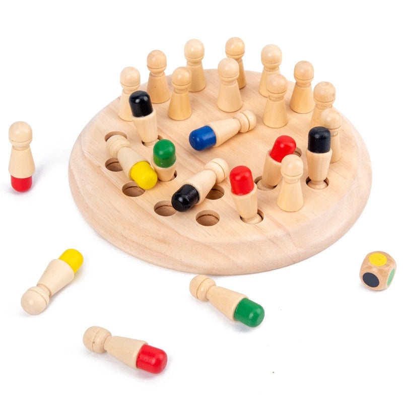 Colorful Wooden Memory Chess Educational Toys for Kids Early Learning Mind Training | Educational Toys