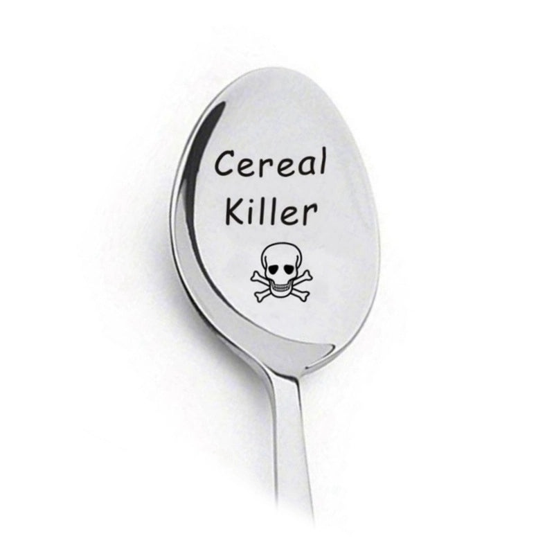 Trendy Engraved Stainless Steel Spoon|Kitchen Utensils & Dining Accessories