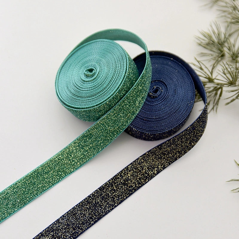 Christmas Green Plaid Linen Glitter Velvet Mesh Ribbon Bow for Christmas Tree Decoration|Christmas Decorative Ribbons