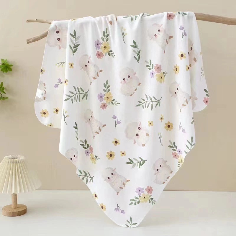 Adorable Cartoon Print Cotton Baby Blanket Soft Infant Accessory|Baby Blankets & Swaddles
