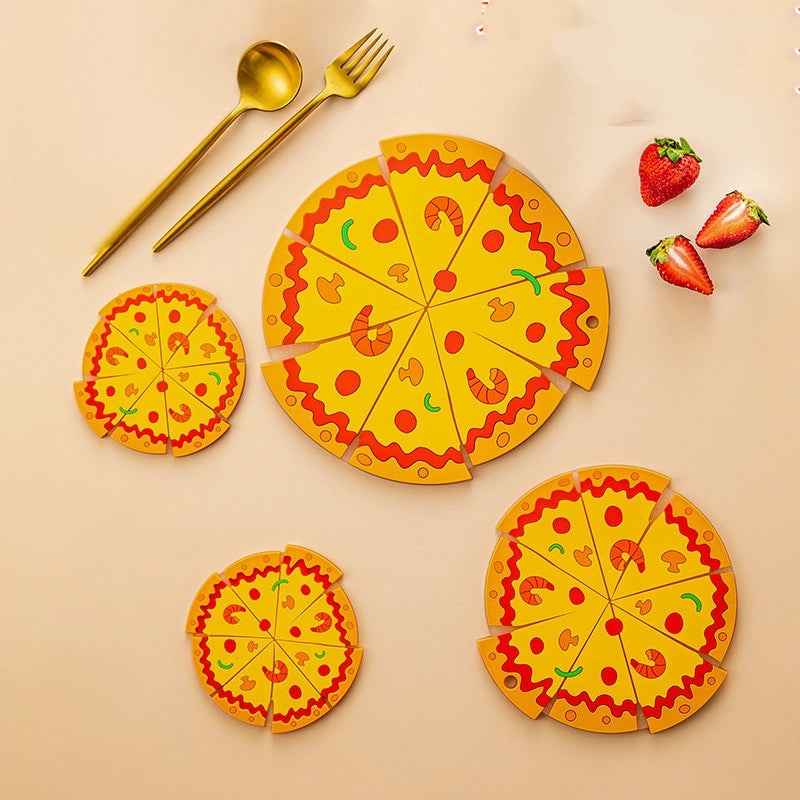 Sunflower Sakura Pizza Design PVC Placemat Durable Decorative Table Mat|Home & Kitchen Tableware