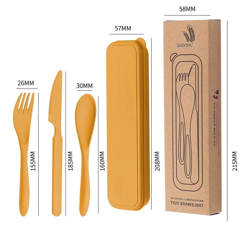 Wheat Straw Casual Tableware Set Solid Color Eco-Friendly Dinnerware | Kitchen & Dining