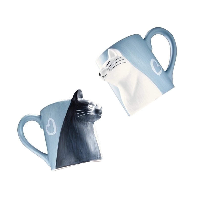 Valentine's Day Chinoiserie Porcelain Mug with Cartoon Design | Drinkware & Mugs