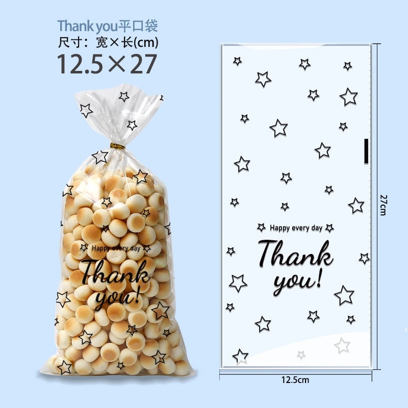 Happy Every Day Snowflake Crisp Cookie Self-adhesive Packaging Bags for Mooncake and Nougat Gifts|Packaging & Wrapping Supplies