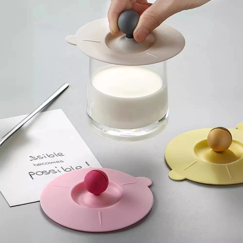 Silicone Cup Lid Food Grade Dustproof Leak-Proof Round Cover for Cups|Kitchen & Dining Accessories