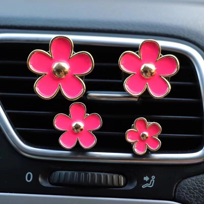 4 Pieces Alloy Daisy Flower Car Air Freshener Clips Aromatherapy Vent Decoration|Car Accessories
