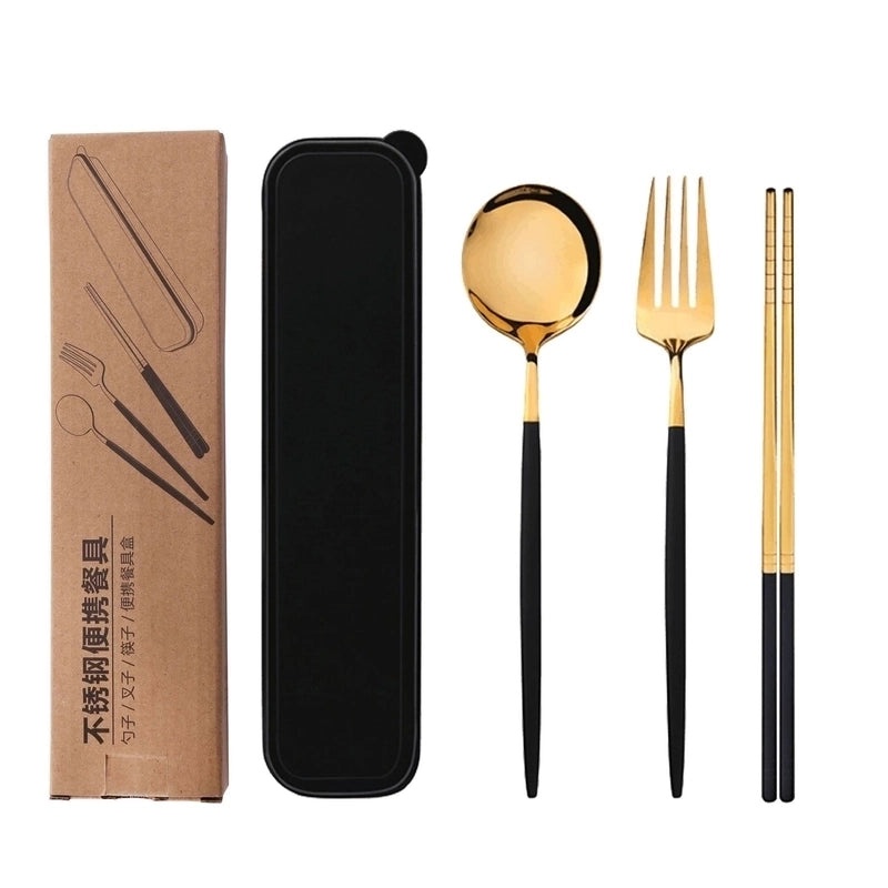 Stylish Solid Color Stainless Steel Tableware Set for Everyday Use | Kitchen & Dining