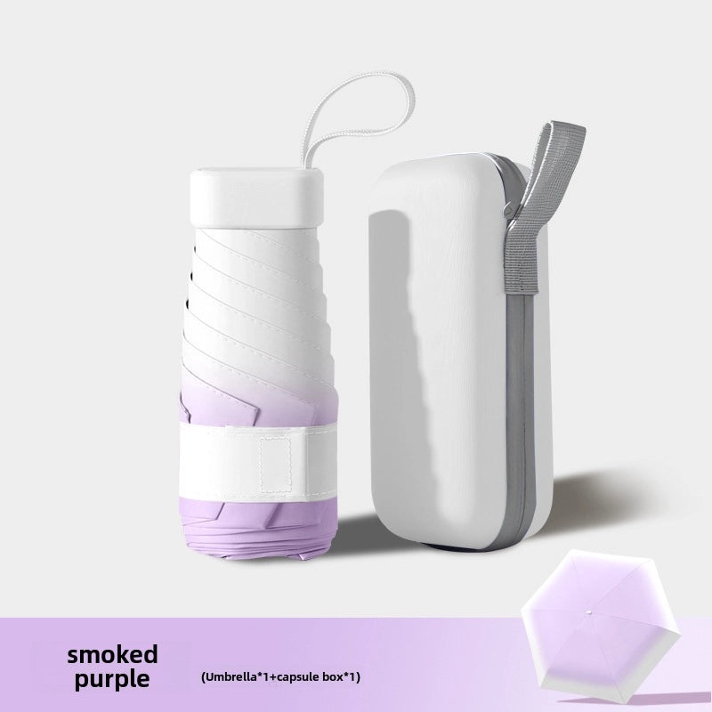 Compact Five-Fold UV Sunscreen Mini Umbrella for Women | Sun Protection & Rain Use | Portable Thickened Flat Umbrella | Women's Accessories