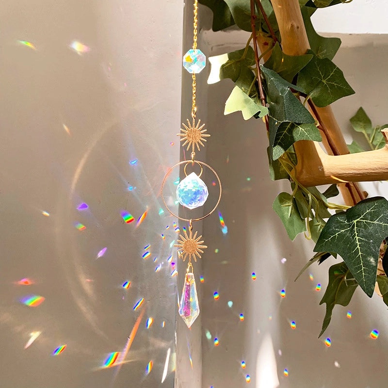 Geometric Moon Crystal Pendant Minimalist Wall Decor|Home Decor