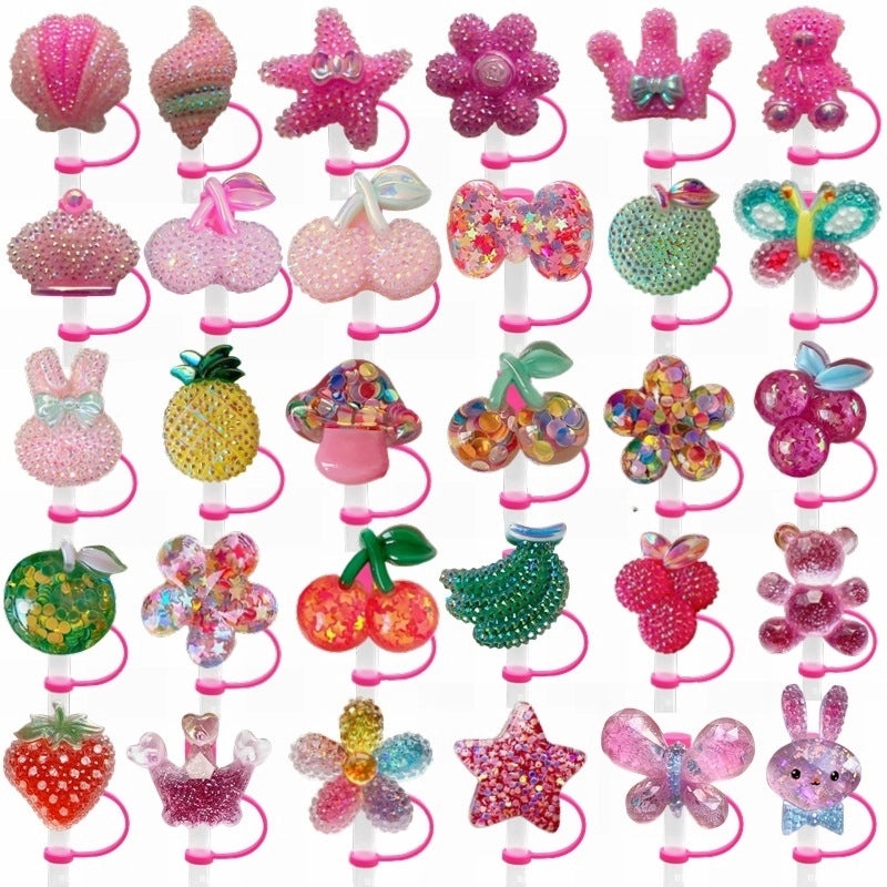Pastoral Star Fruit Resin Straw Cap, Cute Casual Decorative Silica Gel Cover | Drinkware Accessories