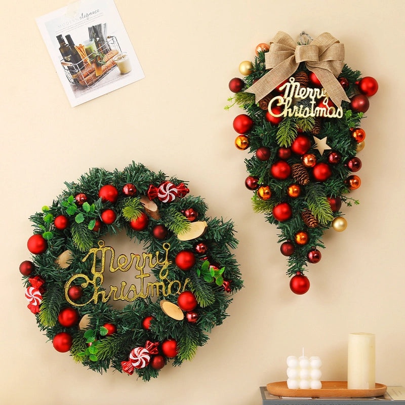 Christmas Rattan Garland Door Hanging Decoration for Hotel Mall Scene Layout Supplies|Christmas Decorations