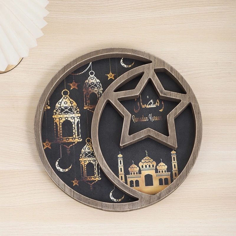Vintage Star and Moon Wooden Ornament | Home Decor Accessories
