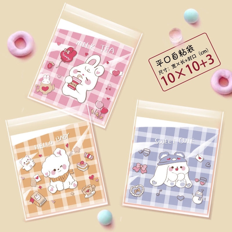 Happy Every Day Snowflake Crisp Cookie Self-adhesive Packaging Bags for Mooncake and Nougat Gifts|Packaging & Wrapping Supplies