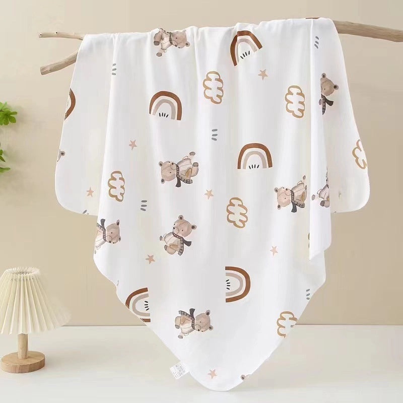 Adorable Cartoon Print Cotton Baby Blanket Soft Infant Accessory|Baby Blankets & Swaddles