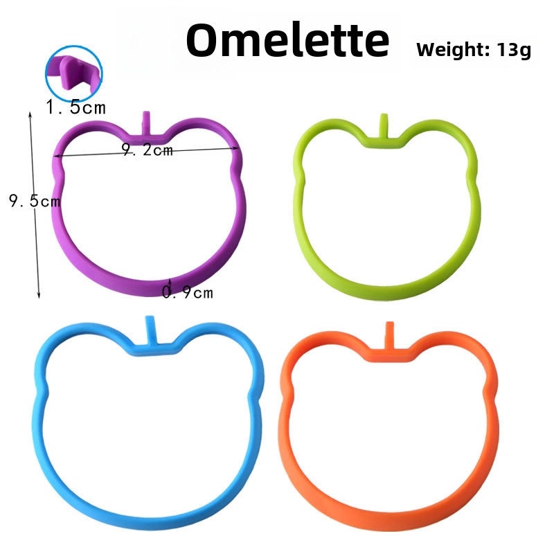 Five-star Heart Silicone Omelette Mold Round Pancake Ring Egg Cake Baking Tool|Kitchen Tools & Utensils