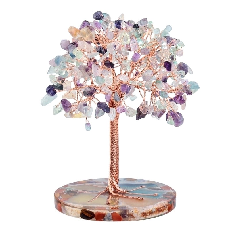 Elegant Minimalist Tree Resin Crystal Agate Decor | Home Decor & Accessories