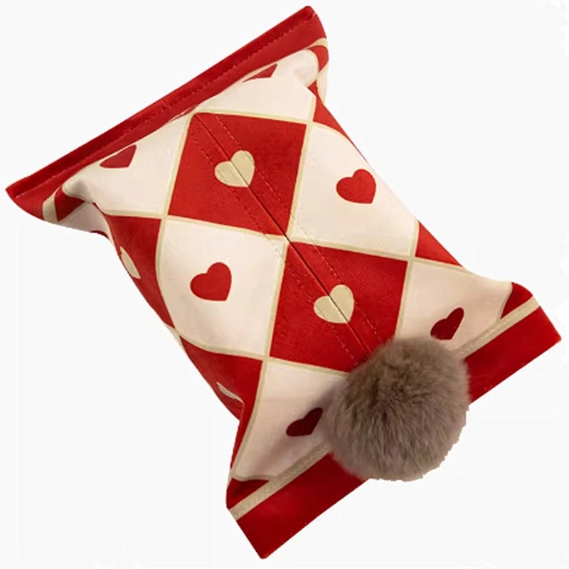 Plush Heart-Shaped Tissue Box Holder Minimalist Home Decor|Home Decor