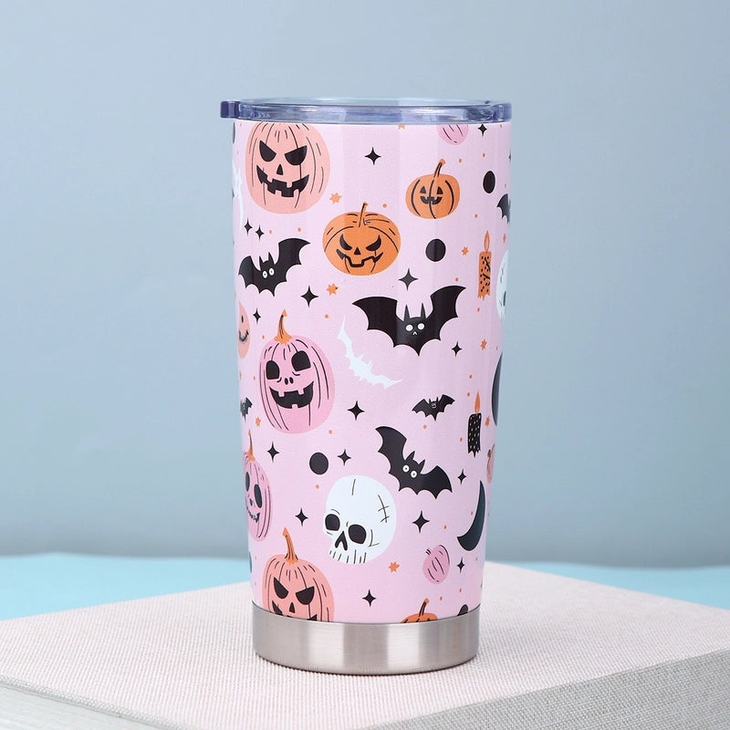 Halloween Pumpkin Bat Skull Stainless Steel Water Bottle 500ml | Halloween Accessories