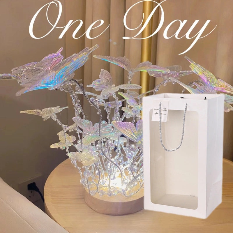 Handmade Butterfly Night Light Full DIY Set Romantic Bedroom Bedside Lamp Birthday Gift for Male or Female|Home Decor & Lighting