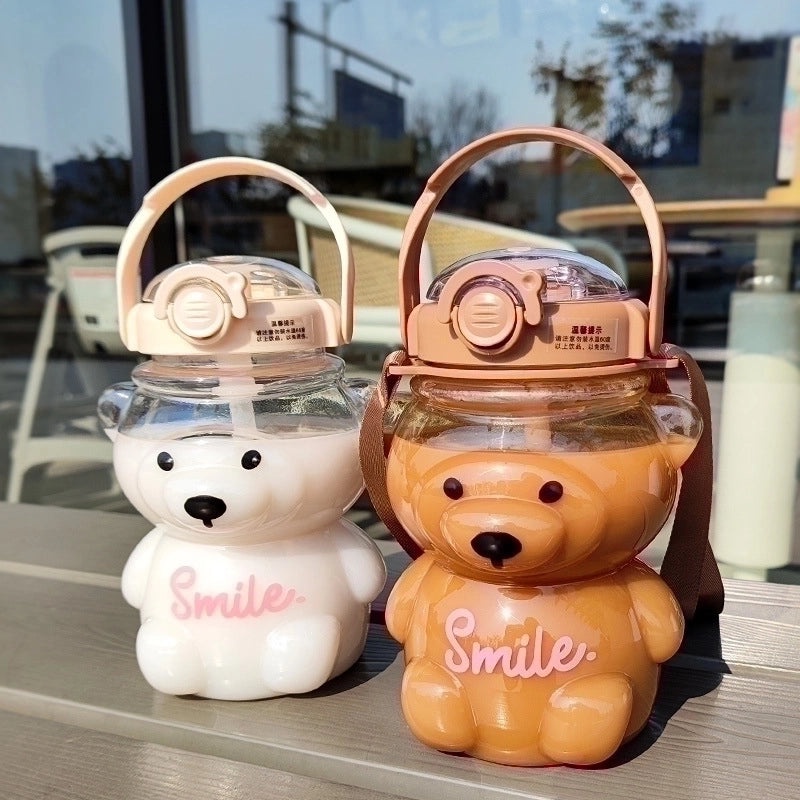 Adorable Bear Shaped Plastic Water Bottle 1pc | Drinkware & Water Bottles