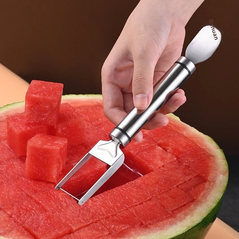 Multifunctional Double-Head Stainless Steel Watermelon Fork Slicer | Kitchen Gadgets