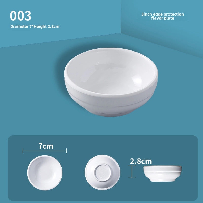 White Melamine Round Three-Compartment Sauce Dish Imitation Porcelain for Restaurant Hot Pot Serving|Kitchen & Dining Accessories