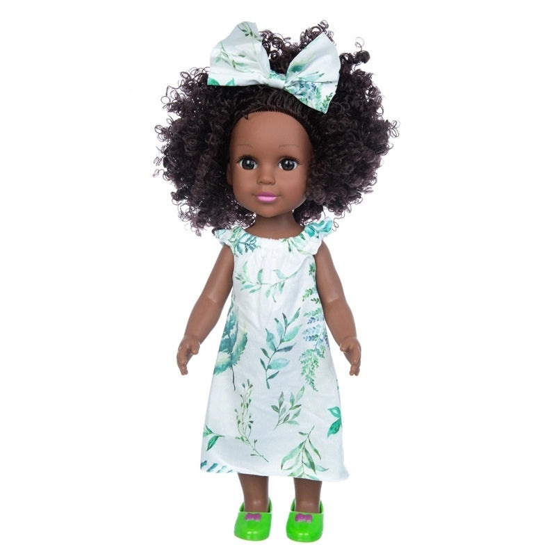 35cm Soft Rubber African Black Doll for Kids | Children's Toys