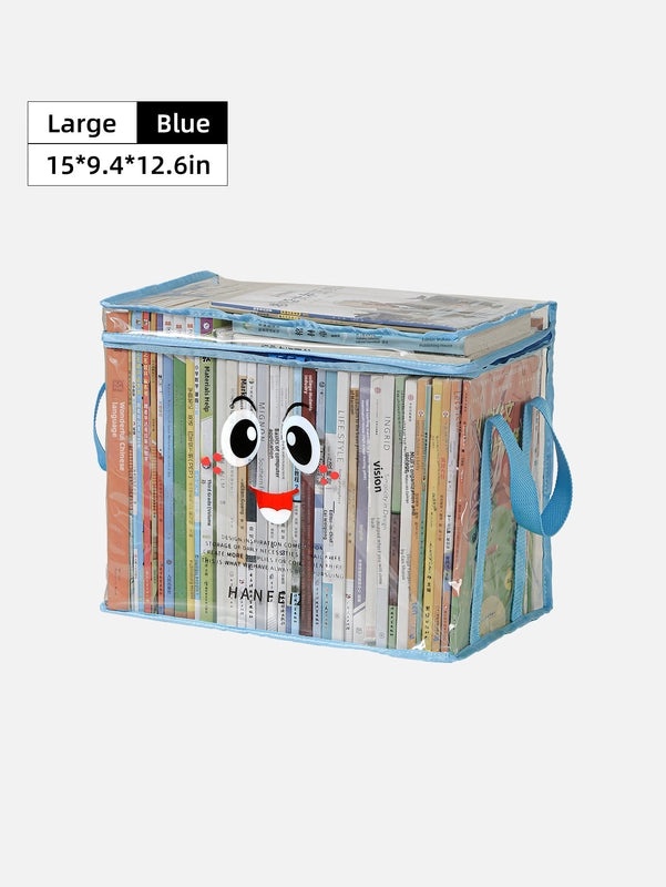 Transparent Foldable Book Storage Box for Student Dormitory Classroom | Home Storage & Organization