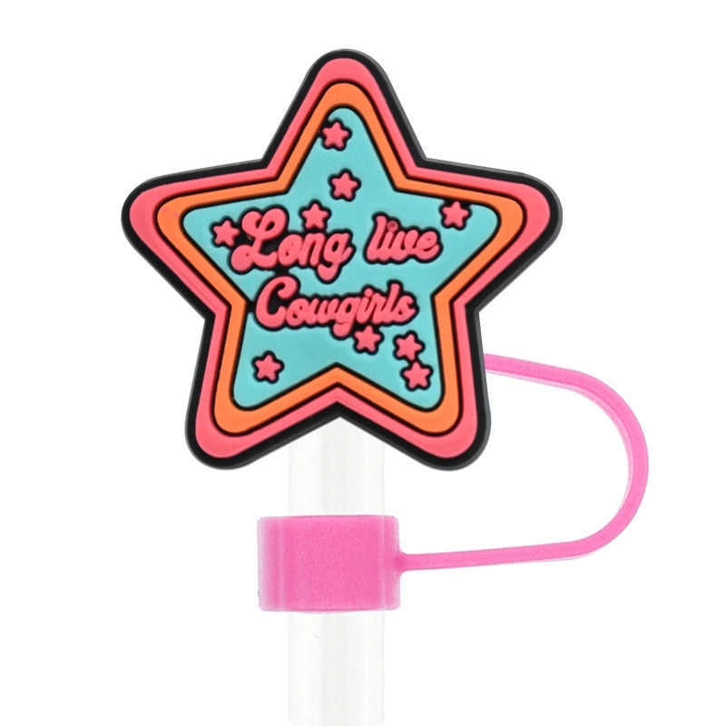 Stylish Letter Silica Gel Straw Cap for Casual and Elegant Look 1 Piece | Drinkware Accessories