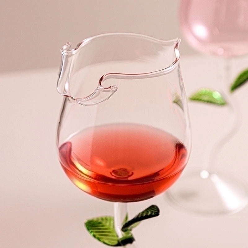 Elegant Botanical Glass Wine Cup 1 Piece | Drinkware & Bar Accessories