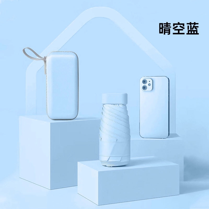 Compact Five-Fold UV Sunscreen Mini Umbrella for Women | Sun Protection & Rain Use | Portable Thickened Flat Umbrella | Women's Accessories