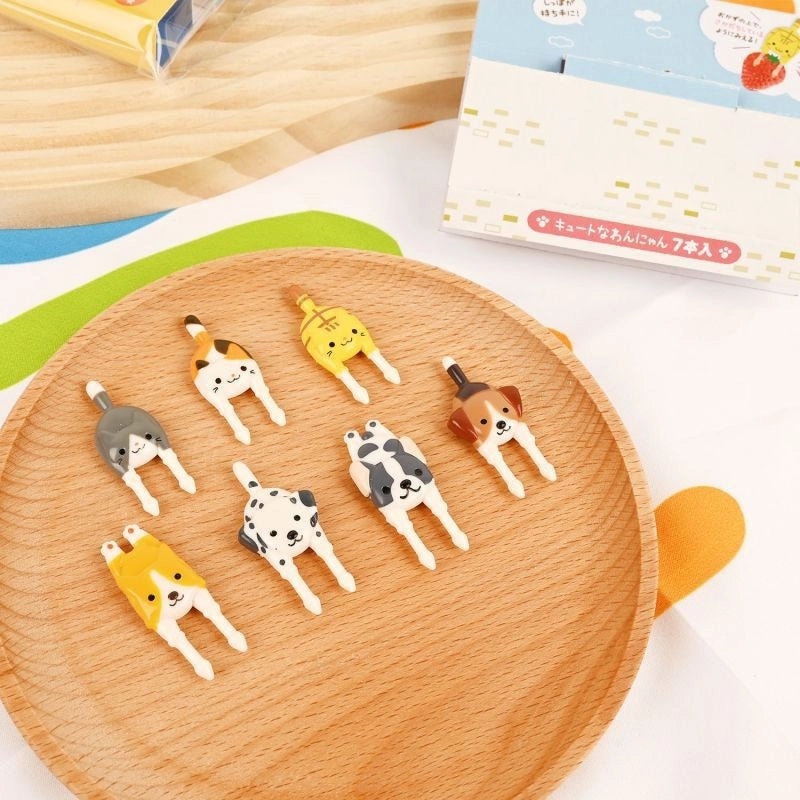 Japanese Resin Kids Fork Set Cute Animal Bread Fruit Design|Children's Tableware