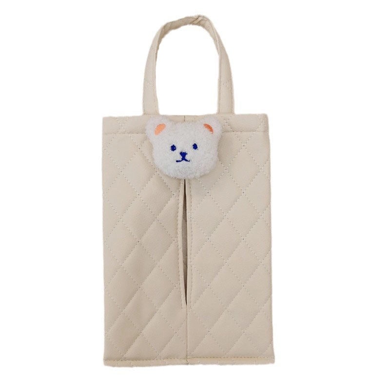 Cute Bear PU Leather Tissue Holder for Travel & Home Use|Home & Living Accessories