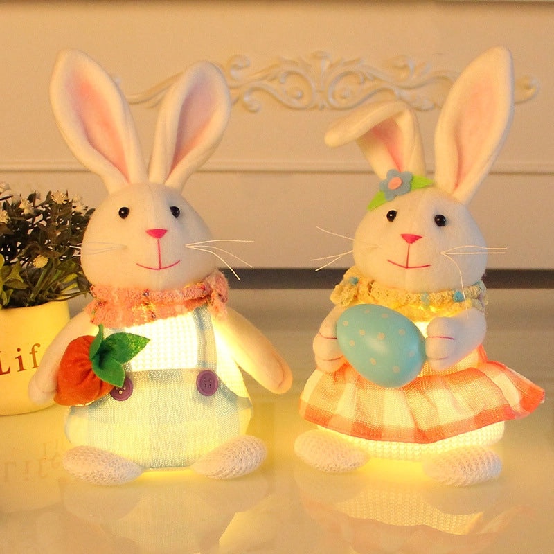 Luminous Easter Rabbit Toy Cute Cartoon Radish Egg Holder Desktop Decoration|Home Decor Accessories