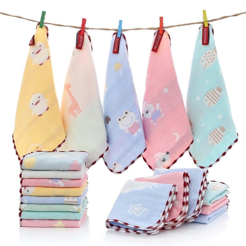 Adorable Cartoon Cotton Baby Burp Cloths Soft Absorbent Accessories for Newborns|Baby Accessories