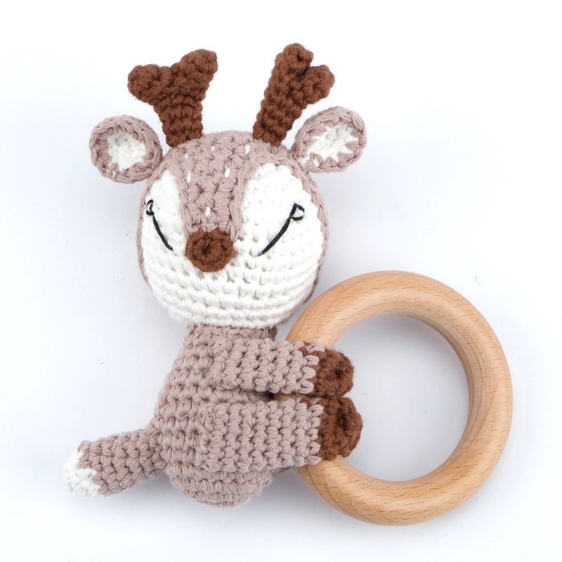Baby Crochet Animal Rattle Soft Knitted Cartoon Doll Teething Toy for Infant Comfort|Baby Toys & Teethers
