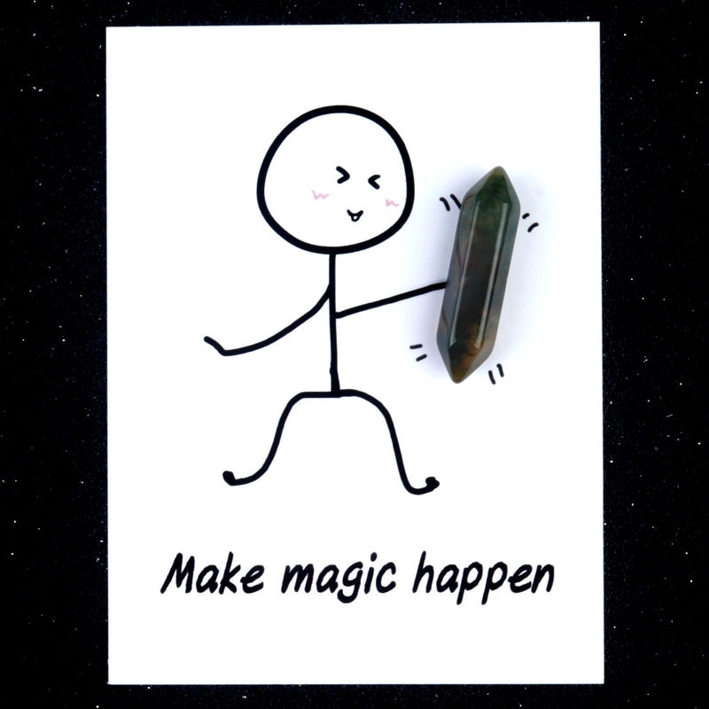 Double Tip Hexagon Prism Smile Gemstone Card Unisex Jewelry Accessory | Unisex Jewelry