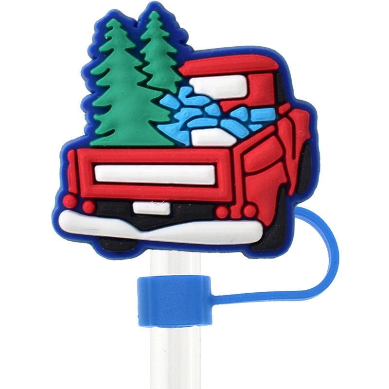 Christmas Holiday Silicone Santa Straw Caps 10PCS|Drinkware Accessories