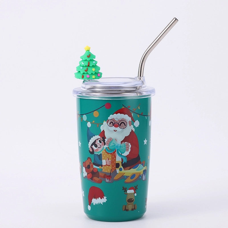 Christmas Santa Claus Snowman Stainless Steel Thermos Tumbler 304 Steel 1 Piece|Drinkware & Tumblers